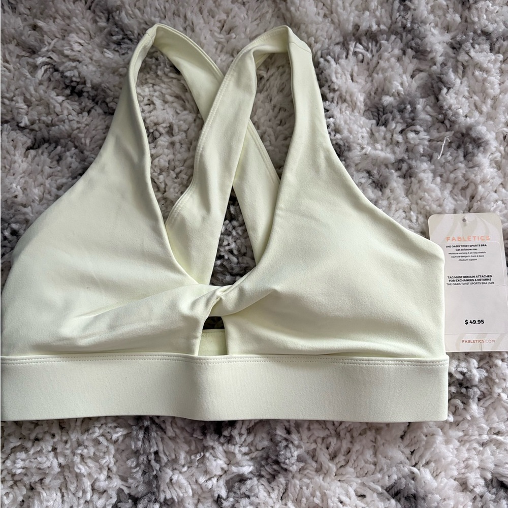 Fabletics Light Cream Sports Bra